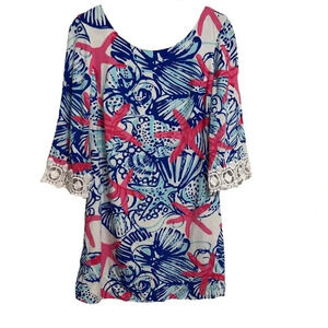 Lily Pulitzer She She Shells Starfish Skipper Lace Summer Dress Size Small